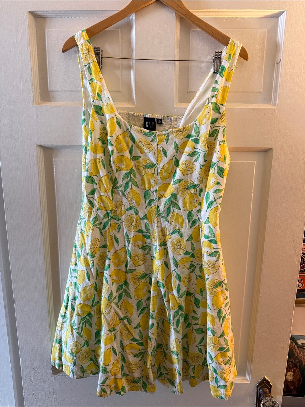 GAP Lemon Print Fit-and-Flare Dress - Yellow, Green, White